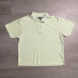 Vintage Oakley Center Logo Software Polo Shirt Women's XL Olive 00s Golf Preppy